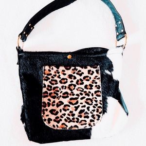 Cheetah Print Cowhide Fur/Leather Bag